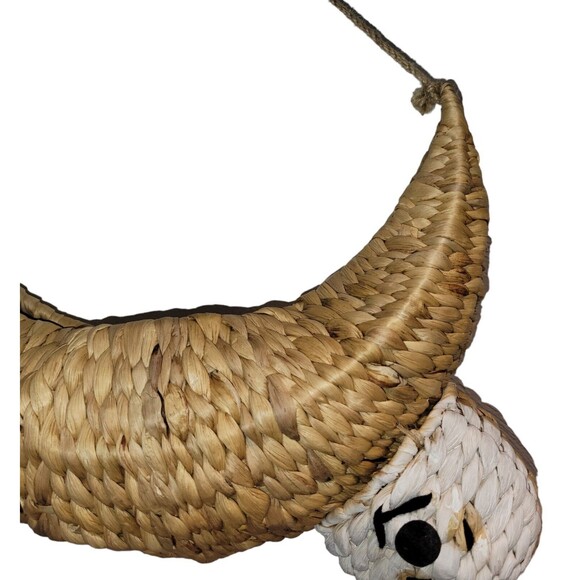 Hanging Smiling Sloth Planter Rattan Hanging Medium Succulent Plant Basket BoHo - Picture 4 of 12